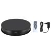PULUZ 30cm Elektromos Termékforgató - 360° Fekete Forgó Termékfotó Asztal (+elektromos aljzat)