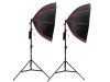 Dupla RGB 90cm Octa-Softbox Set - 120W RGB 3000-6000K LED Nyolcszögű Softbox 2M Állvánnyal