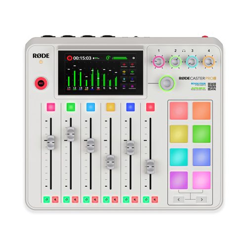 Rode RODECaster Pro II kilenc csatornás audio produkciós keverő és rögzítő USB, Bluetooth, Ethernet és WiFi csatlakozásokkal, fekete  