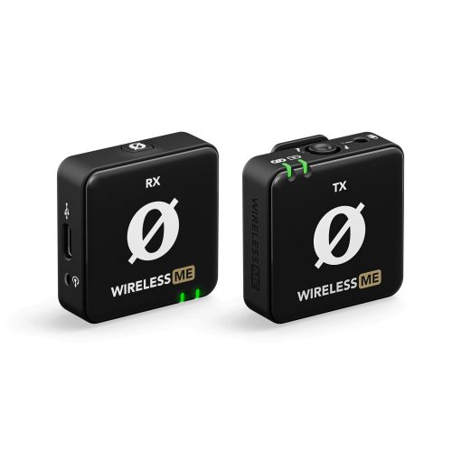 Rode Wireless ME ultra kompakt digitális vezeték nélküli mikrofon rendszer két csatornás vevővel adóba és vevőbe épített mikrofonnal, fekete