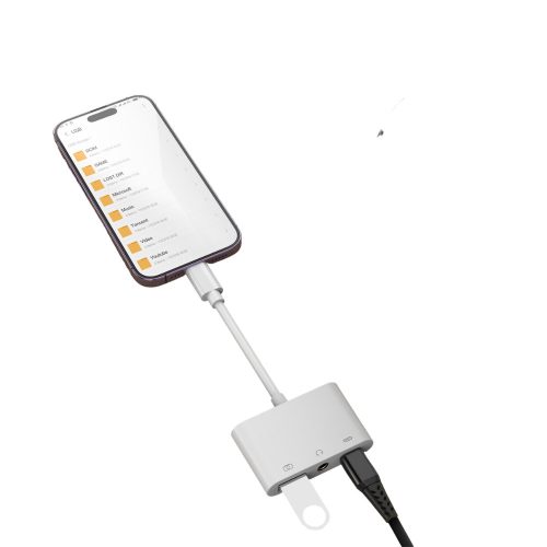 3in1 Apple iPhone (Lighning) Adapter - USB-A / 3,5mm Jack / USB-C (Type-C)