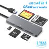 5in1 CFExpress/ XD/ SD/ TF/ Cfast Kártyaolvasó - USB-A 3.0 Memóriakártya Olvasó és Író