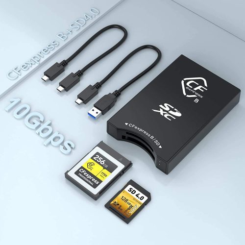 Rocketek 2in1 CFExpress TypeB/ SD Kártyaolvasó és író (USB-A 3.1 Gen2 UHS-II)