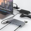 Rocketek 16 in 1 USB-C HUB dokkoló adapter - 3x USB 3.2, Type-C USB, SD & TF kártya olvasó, 3x 4K@60Hz HDMI, 100W PD HUB Dokkoló Állomás