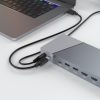 Rocketek 16 in 1 USB-C HUB dokkoló adapter - 3x USB 3.2, Type-C USB, SD & TF kártya olvasó, 3x 4K@60Hz HDMI, 100W PD HUB Dokkoló Állomás