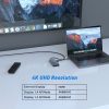 12in1 4x USB-C (Type C), 3x USB-A, HDMI 4K@60Hz, RJ45, 3,5mm Jack, TF, SD Kártyaolvasó -PD-100W HUB Dokkoló Állomás