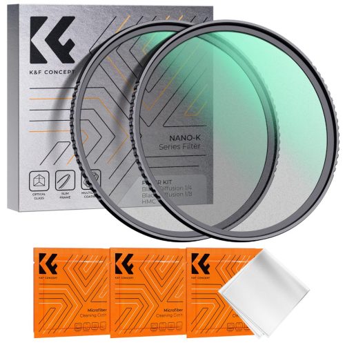 K&F Concept 2in1 67mm Black Mist 1/4+1/8 Szűrő Kit -Nano-K Diffúzió Filter