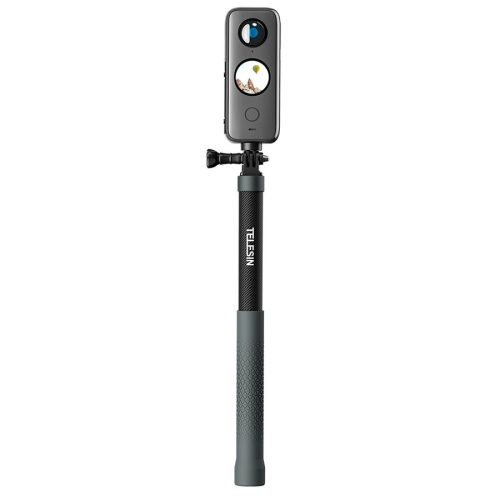 TELESIN 120cm Akciókamera Carbon-Fiber Monopod - Szuper hosszú Szénszálas Teleszkópos Selfie bot [GP-MNP-002]