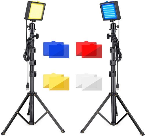 TRIOPO 2db TTV-84-KIT RGB LED videó fény + 210cm Állvány Set (2db)