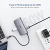 UGREEN 7-in-1 USB-C (Type-C) -2xUSB-A/ USB-C/ 4K HDMI/ RJ45 Ethernet/ SD, TF Kártyaolvasó HUB [CM212]