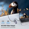 UGREEN 6-in-1 USB-C (Type-C) -3xUSB-A/ 4K HDMI/ TF,SD Kártya-olvasó HUB [CM511]