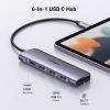 UGREEN 6-in-1 USB-C (Type-C) -3xUSB-A/ 4K HDMI/ TF,SD Kártya-olvasó HUB [CM511]