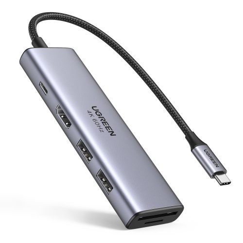 UGREEN 6-in-1 USB-C (Type-C) -2xUSB-A/ 1xUSB-C/ 4K HDMI/ TF,SD Kártya-olvasó 100W-PD HUB [CM511]