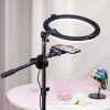 Ulanzi K15 28cm RGB Színes LED Körfény körlámpa Ringlight + 173cm Tripod Állvány, Dupla-Mobilta