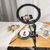 Ulanzi K15 28cm RGB Színes LED Körfény körlámpa Ringlight + 173cm Tripod Állvány, Dupla-Mobilta