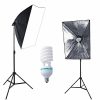 3-in-1 3db 70x50cm Softbox Set 125W LED 210cm Állvánnyal - Fotó Studió világítás (Tripla Set)